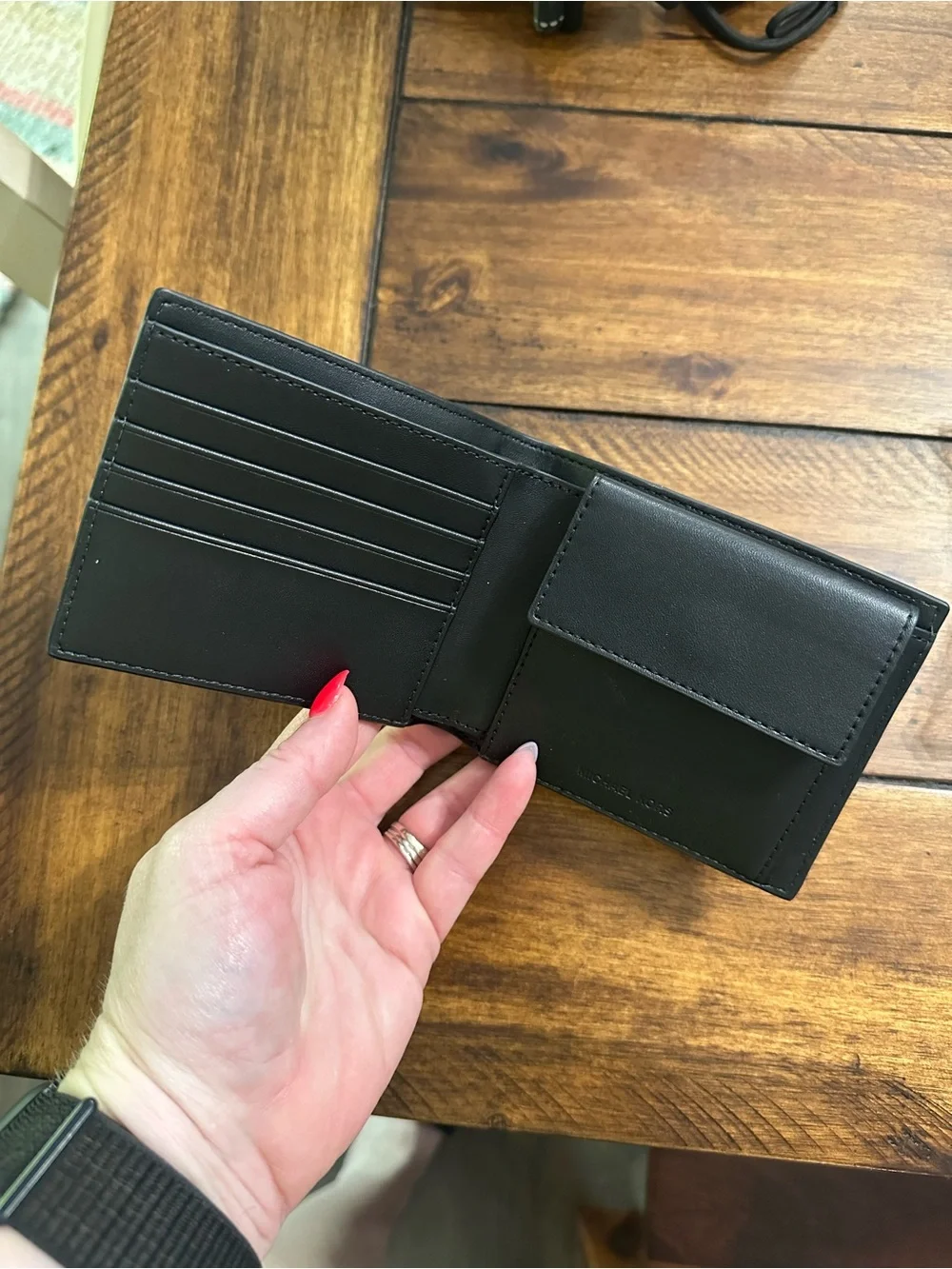 NEW Michael Kors Black Pebbled Leather Bi-Fold Wallet